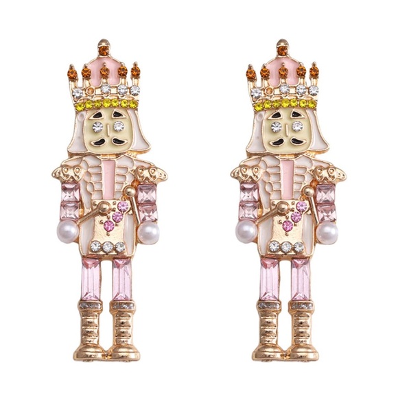 14k Nutcracker Christmas Earrings - Picture 2 of 9